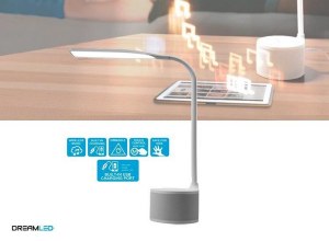 Lampe de bureau LED avec haut-parleur intégré , port USB et dimmer
