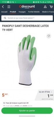 DESTOCKAGE EXCLUSIF  Lots de GANTS DE JARDIN CUEILLETTE