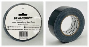 DESTOCKAGE EXCLUSIF Fixman Adhésif toilé ultra robuste Noir - Gris 50 mm x 50 m