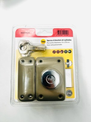DESTOCKAGE Exclusif Yale Verrou à bouton et cylindre 6 goupilles