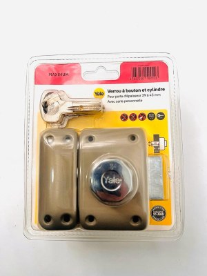 DESTOCKAGE Exclusif Yale Verrou à bouton et cylindre 6 goupilles