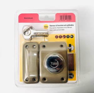 DESTOCKAGE Exclusif Yale Verrou à bouton et cylindre 6 goupilles