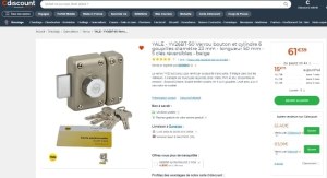 DESTOCKAGE Exclusif Yale Verrou à bouton et cylindre 6 goupilles