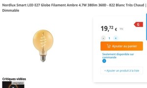 DESTOCKAGE Exclusif LOT Ampoules Nordlux connectées et filament ambre