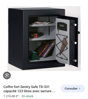 DESTOCKAGE EXCLUSIF  Coffre fort Sentry Safe 123 et 173 litres avec serrure electriq...