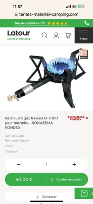 Réchaud à gaz: Tripatte Decotec