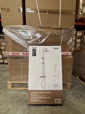 Destockage colonne de douche thermostatique KRONE Noir Matt / Chromée