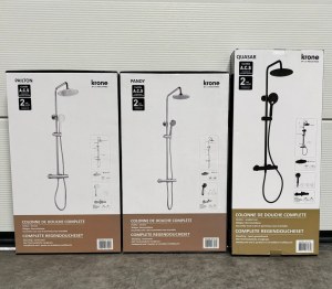 Destockage colonne de douche thermostatique KRONE Noir Matt / Chromée