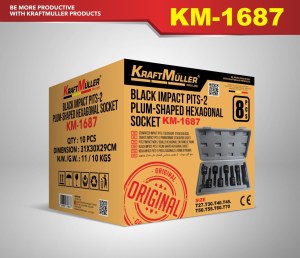 BLACK IMPACT PITS-2 PLUM-SHAPED HEXAGONAL SOCKET KM-1687.