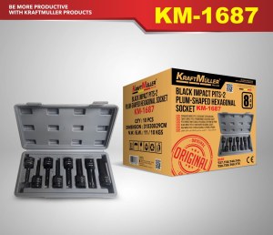 BLACK IMPACT PITS-2 PLUM-SHAPED HEXAGONAL SOCKET KM-1687.