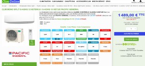 DESTOCKAGE Climatiseur Fujitsu PACIFIC GENERAL R32 INVERTER EXPORT