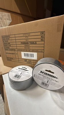 DESTOCKAGE Adhésif toilé argenté extra résistant 50 mm x 50 m Blanc / Noir