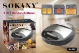 Machine à Sandwich 3 en 1 (750W) -SOKANY