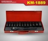 JEU DE DOUILLES A CHOCS 1/2" 14 PCS KM-1889