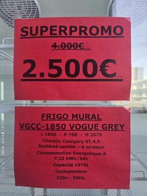 Frigo mural professionnel neuf 1576L