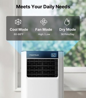 Climatiseur mobile 9 000 BTU WiFi – Temprium YPK11S-09C/3-W – Stock disponible
