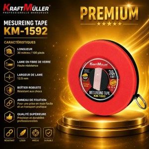 METRE RUBAN 30M /100FT – PREMIUM KM-1592