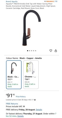 DÉSTOCKAGE – Mitigeur de cuisine Aquasu Amelia 798259 GERMANY