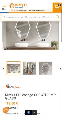 DESTOCKAGE – MIROIRS LED MPGlass RENZO 2 TRAPÈZE salle de bain