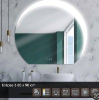 DESTOCKAGE – MIROIR LED MPGlass ECLIPSE II 80x90 cm | ANTIBUÉE | TACTILE