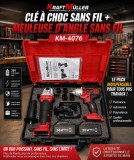 CLE A CHOC SANS FIL+MEULEUSE D'ANGLE SANS FIL KM-4076
