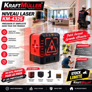 NIVEAU LASER VERT CROSS LINE KRAFTMULLER KM-4325