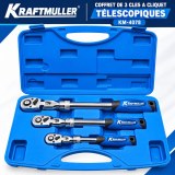 COFFRET DE 3 CLÉS À CLIQUET TÉLESCOPIQUES KM-4078