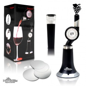 Aérateur vin | DropStop/Bouchons Inclus | Bec verseur | Roue tournante - Idéal vins Rou...