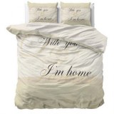 "With You" Crème Set 2/3 pcs Parure de Lit 100% Coton Housse de Couette+Taie d'Oreiller...