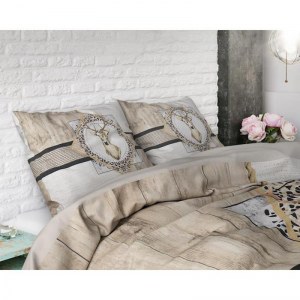 "Wood Deer " Set 2/3 pcs Parure de Lit 100% Coton Housse de Couette+Taie d'Oreiller 140...