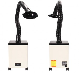 Extracteur de fumée de soudure /soudage, mobile 70W 180 m³/h, filtration 99,9% avec 3...