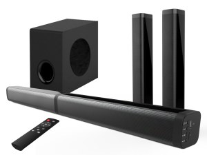 Barre de Son Bluetooth 5.0 80 W RMS avec Subwoofer - Home Cinéma 2.1, HDMI ARC, MicroSD...