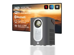 Vidéo Projecteur Compact - 720P, Auto-Focus, WiFi 5G, Bluetooth, Android 13.0