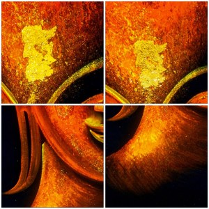 Lot de 24 toiles Bouddha artisanales – Orange & Jaune – 100×70 cm – Neuves