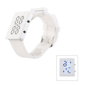 Bande en silicone conduit montre-bracelet - Noir, blanc